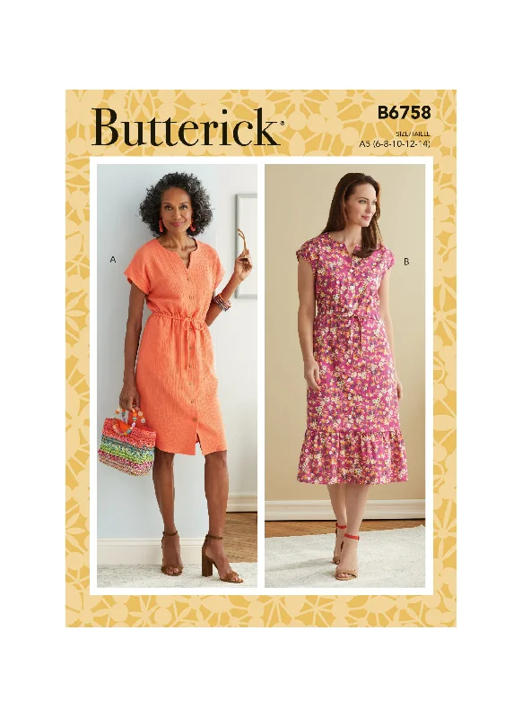 Women's Trendy Casual Clothes Butterick Dress B6758