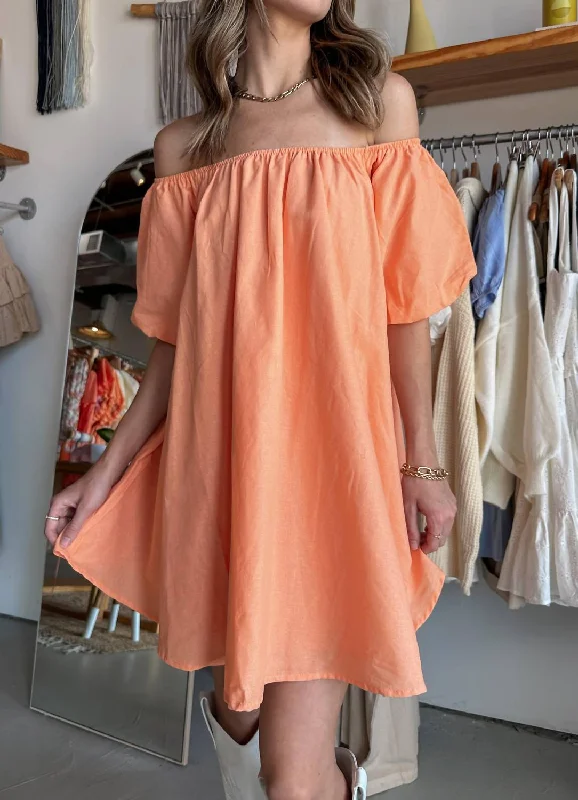 Women's Garments Naomi Off Shoulder Dress In Orange