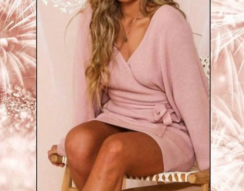 Timeless Women's Fashion Styles Luxe Sweater Dress In Pink