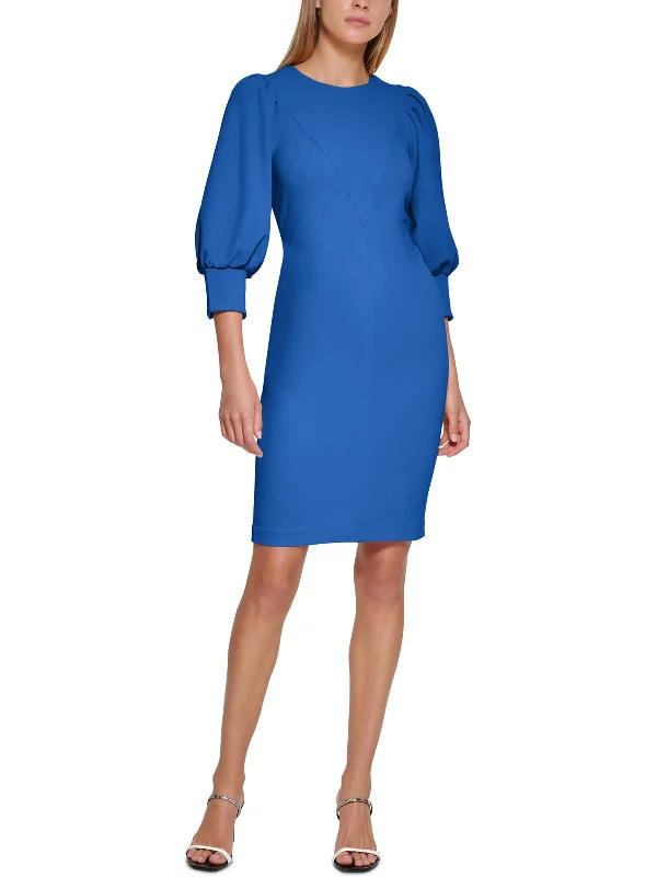 Women's Elegant Garments Womens Crewneck Short Sheath Dress