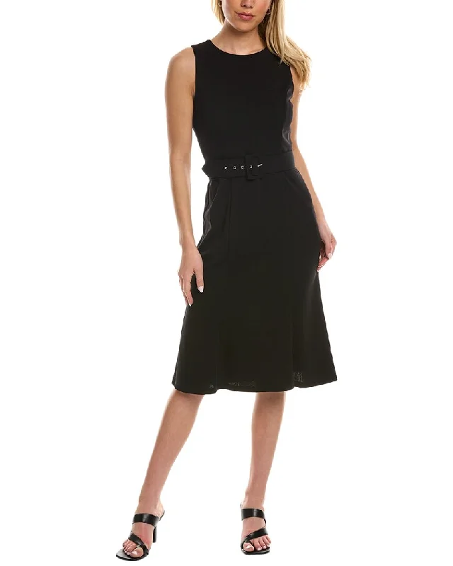 Trendy Women's Outfits for Casual Wear London Times Belted Sheath Dress