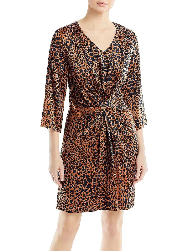 Women's Vintage-Inspired Clothing Womens Animal Printed Knee-Length Sheath Dress