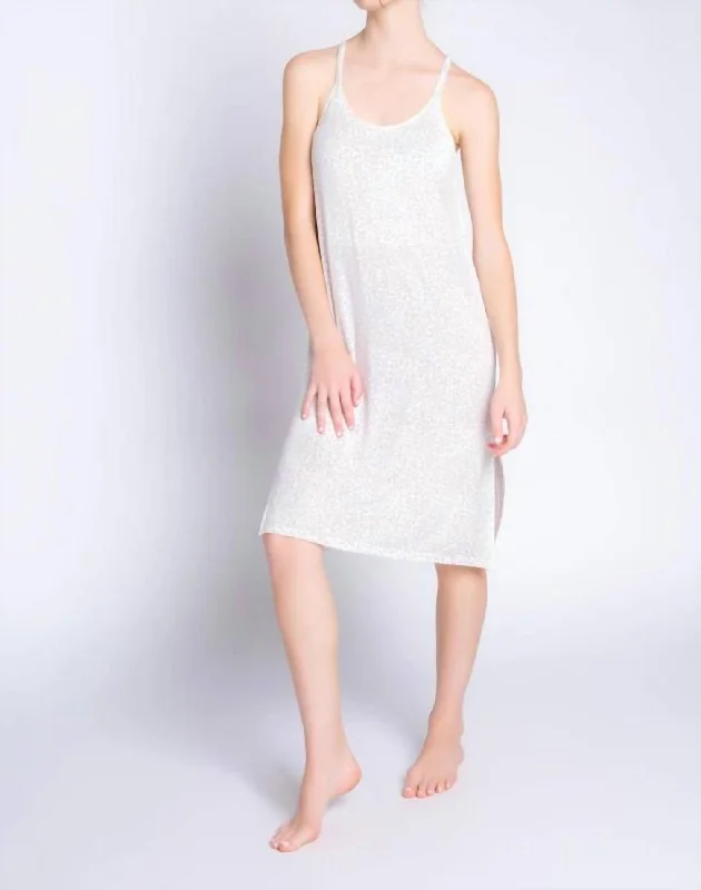 Chic And Comfortable Sunburst Modal Dress In Ivory