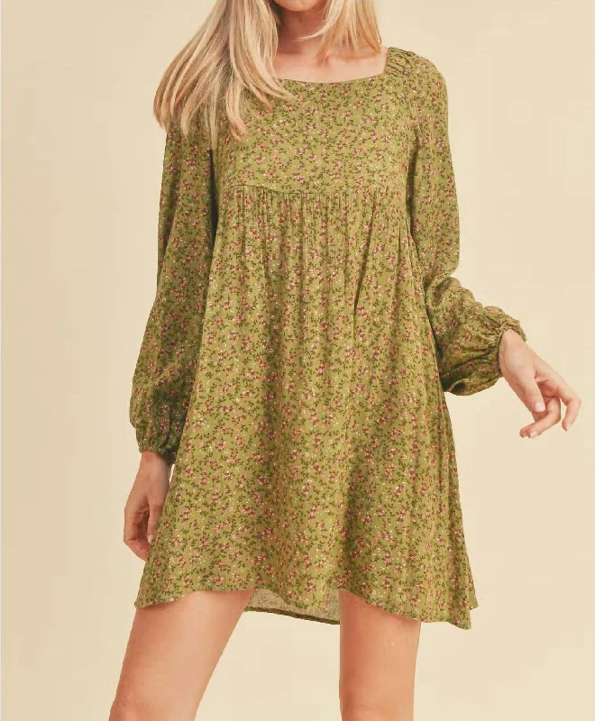 Women's Cozy Outfit For Lounging Turn It Around Dress In Green