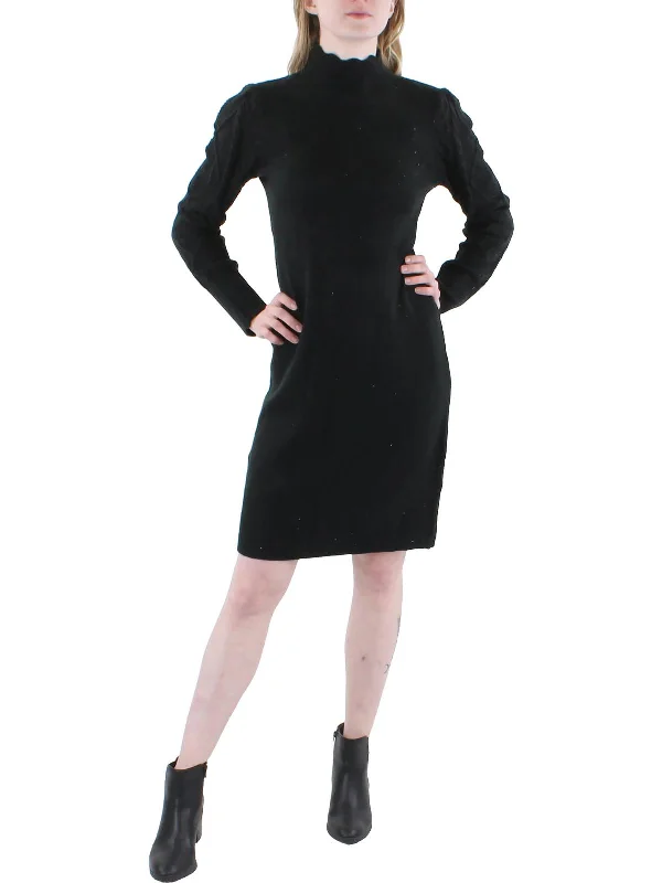 Fashionable Women's Clothing Womens Mock Neck Short Sheath Dress