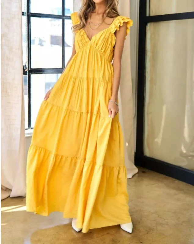 Women's Vacation Garments Drop Of Sunshine Dress In Yellow