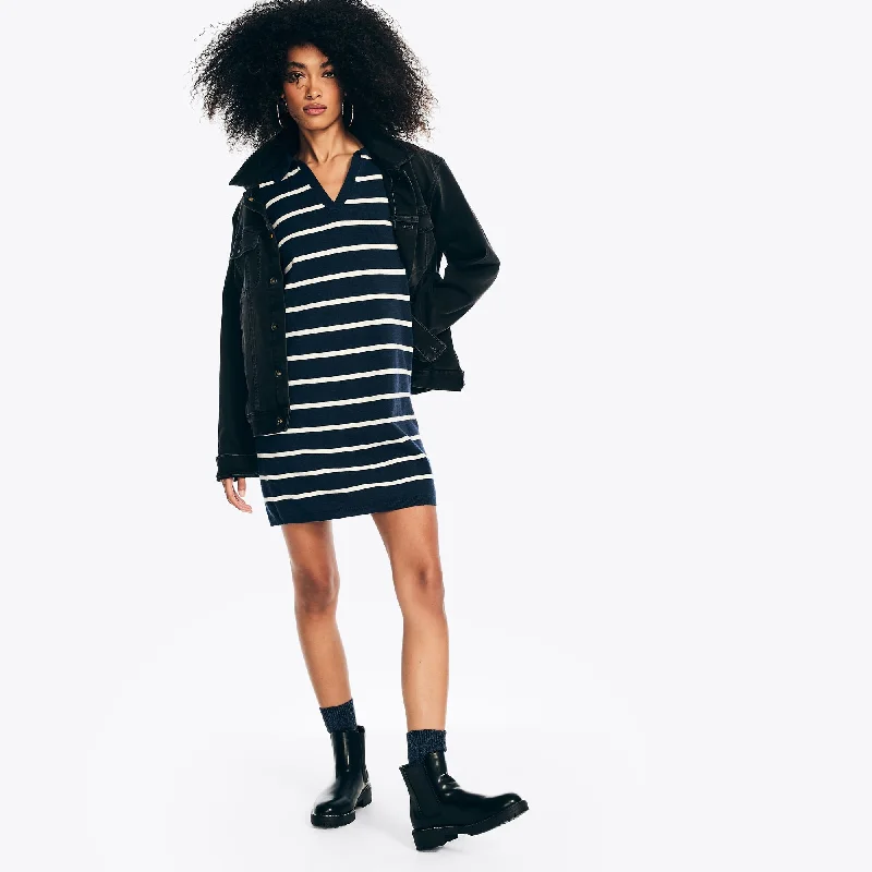 Bold Fashion Nautica Womens Sustainably Crafted Striped Sweater Dress