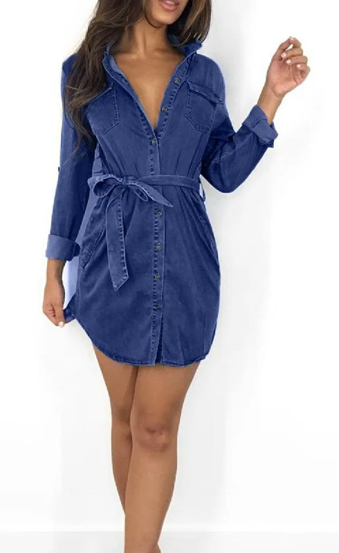 Women's Loungewear Clothes THE DENIM SASH DRESS