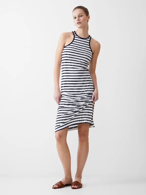 Women's Holiday Clothes Ribbed Racer Stripe Dress