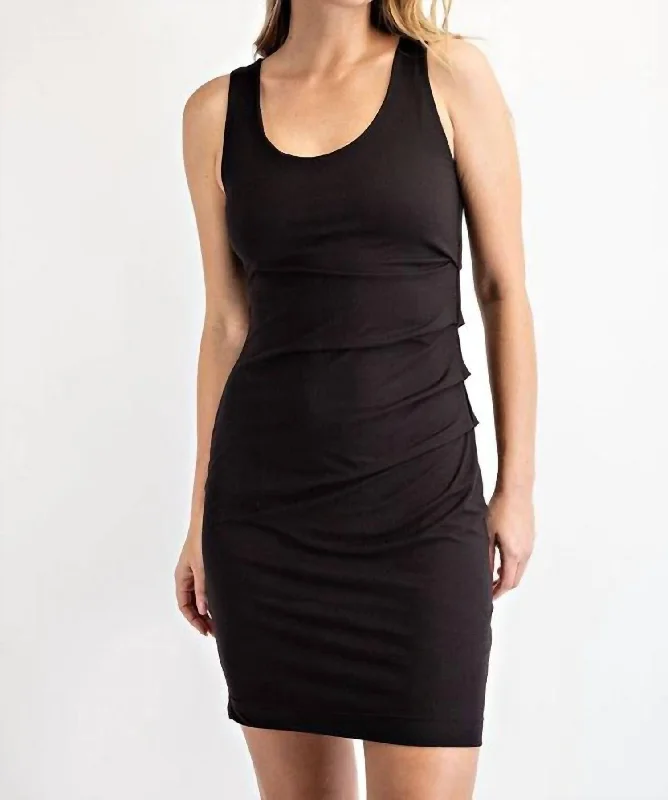 Flash Sales Today Side Ruched Dress In Black