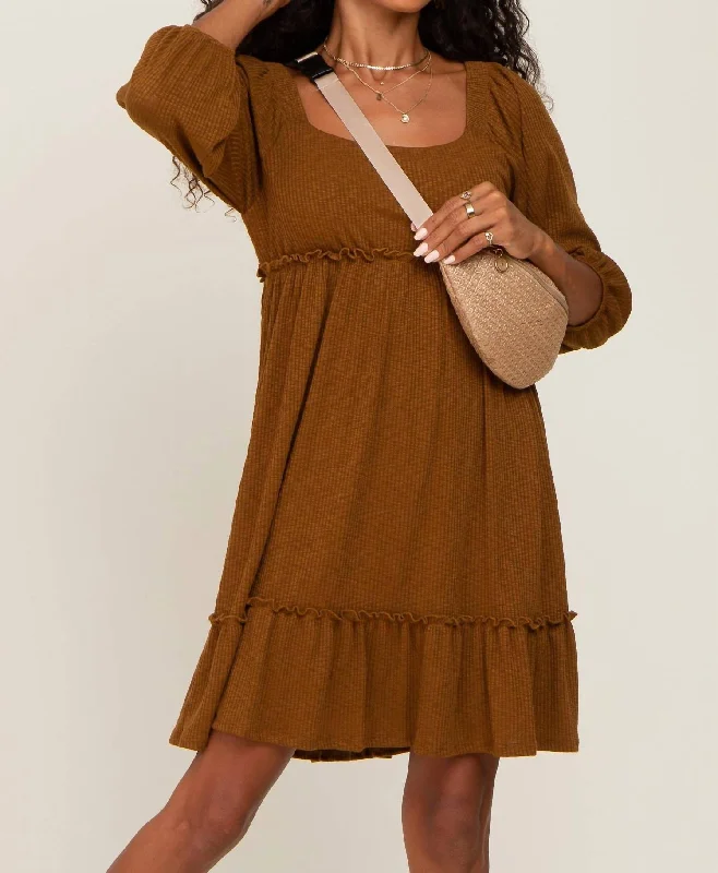 Affordable Women's Clothing Sale Online Copper Knit Dress In Mocha