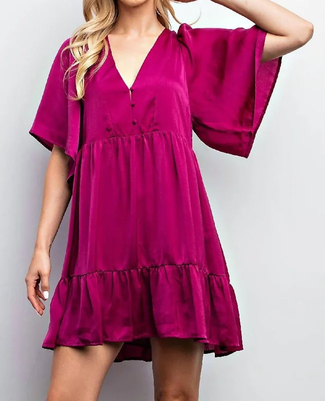 Contemporary Women's Clothing Wind Up Here Dress In Magenta