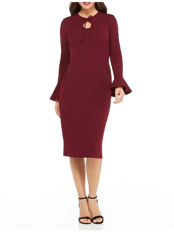 Women's Evening Garments Womens Cut-Out Solid Sheath Dress