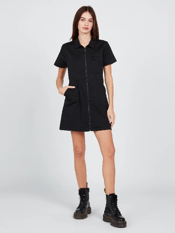 Women's Trendy Casual Clothes Frochickie Utility Dress - Black