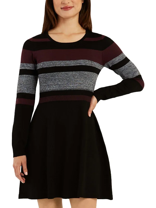 Trendy Boutiques Online Womens Colorblock Striped Fit & Flare Dress