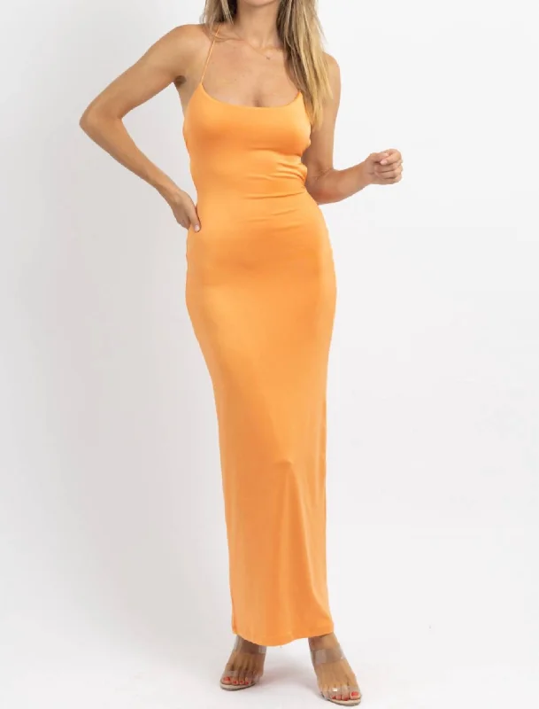 Women's Contemporary Clothing Solange Open Back Dress In Orange