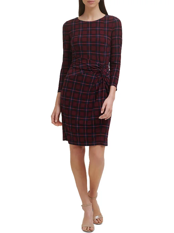 Vintage Women's Fashion Womens Plaid Mini Wear to Work Dress