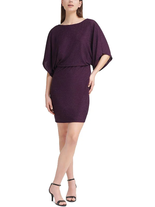 Women's Holiday Clothing Womens Blouson Knee-Length Sheath Dress