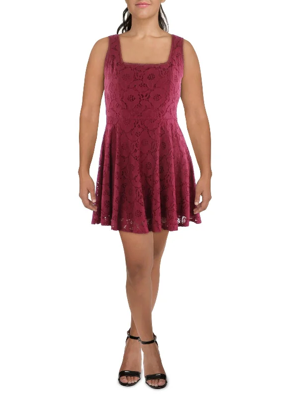 Affordable Women's Fashion Juniors Womens Lace Mini Fit & Flare Dress