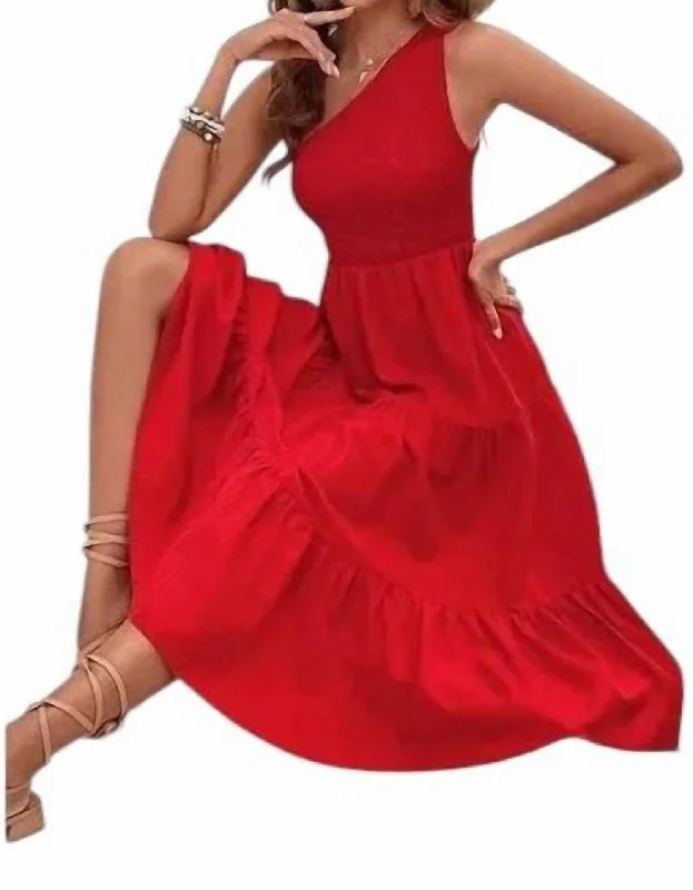 Women's Professional Outfit Brittany Ruffle Dress In Red