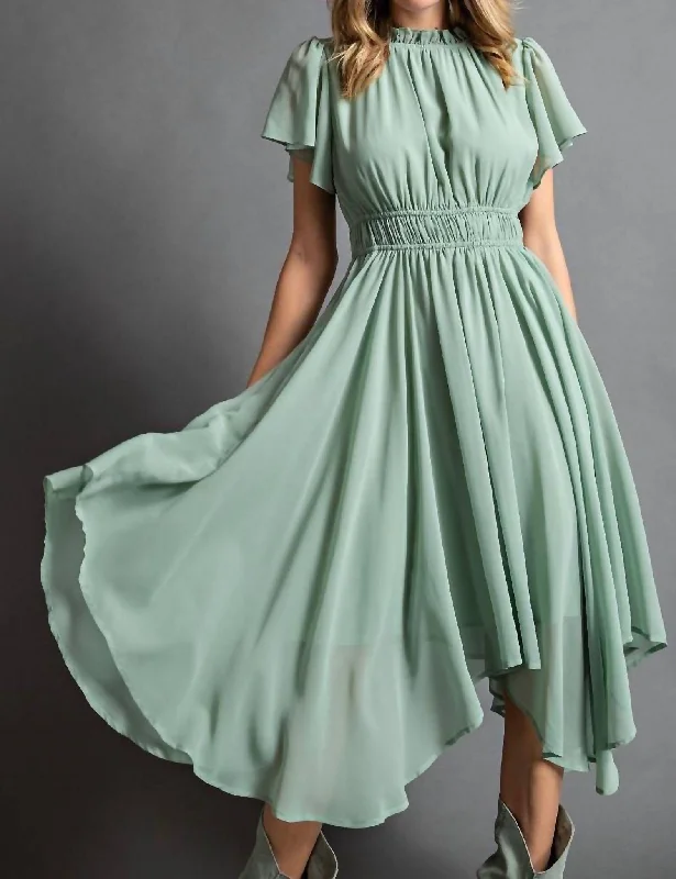 Best Online Women's Boutiques Chiffon Dress In Sage