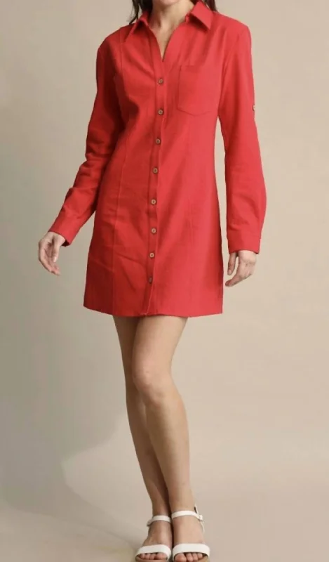 Chic Casual Wardrobe Essentials Red Dress in Red