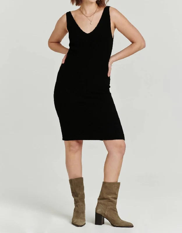 Chic Clothing For Women Nalani Ribbed Dress In Black