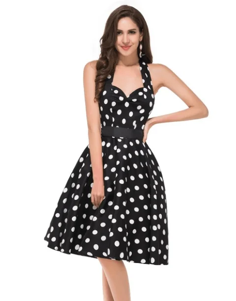 Black with White Polka Dots