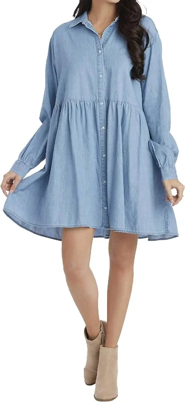 Women's Online Clothing Boutique Selena Tiered Dress In Blue