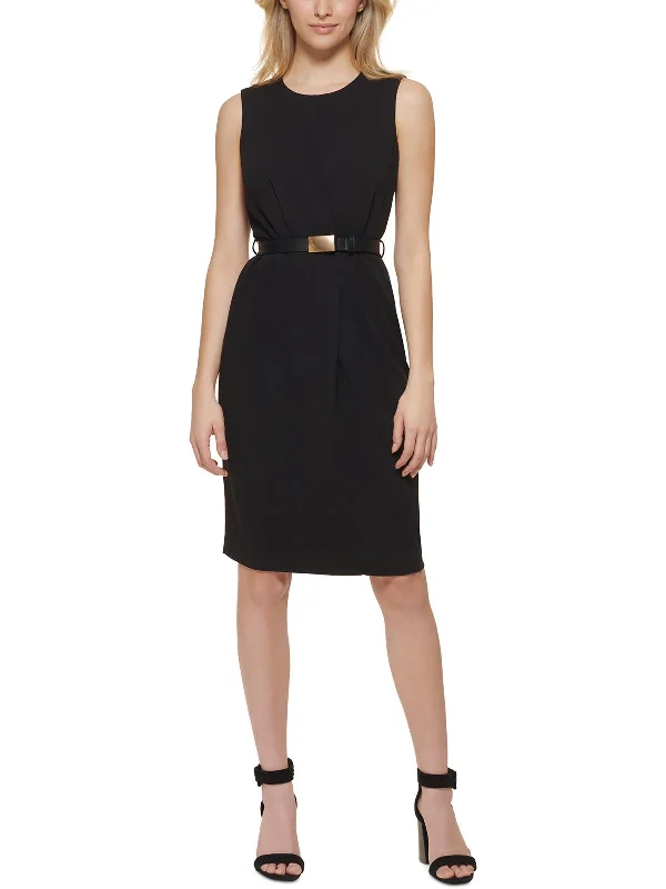 Stylish Savings Womens Pleated Knee Length Sheath Dress