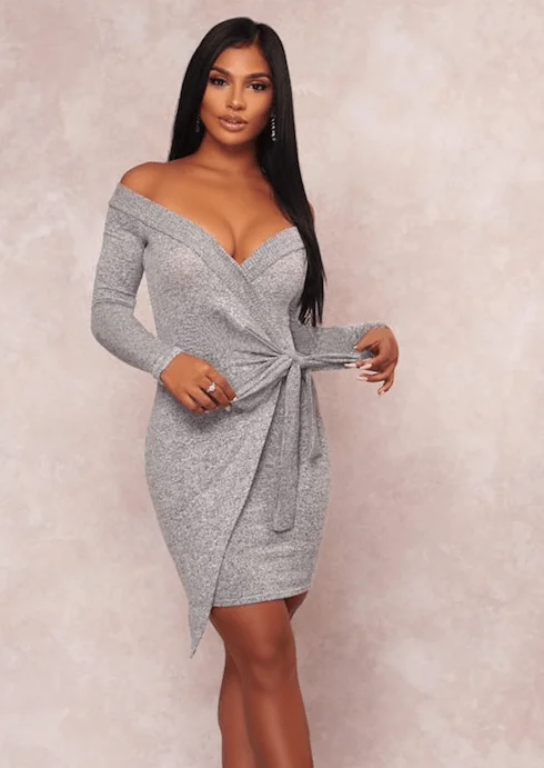 Latest Fashion for Women ALL WRAPPED UP SWEATER DRESS