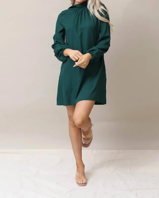 Plus Size Women's Fashion and Clothing Luxe Holiday Dress In Hunter Green