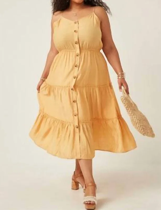 Women's Night-Out Clothes Plus Size Dress In Mustard