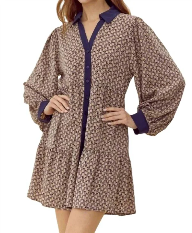 Affordable Women's Clothing Coffee Break Dress In Taupe