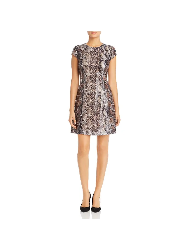 Latest Fashion Elissa Womens Sequined Reptile Cocktail Dress