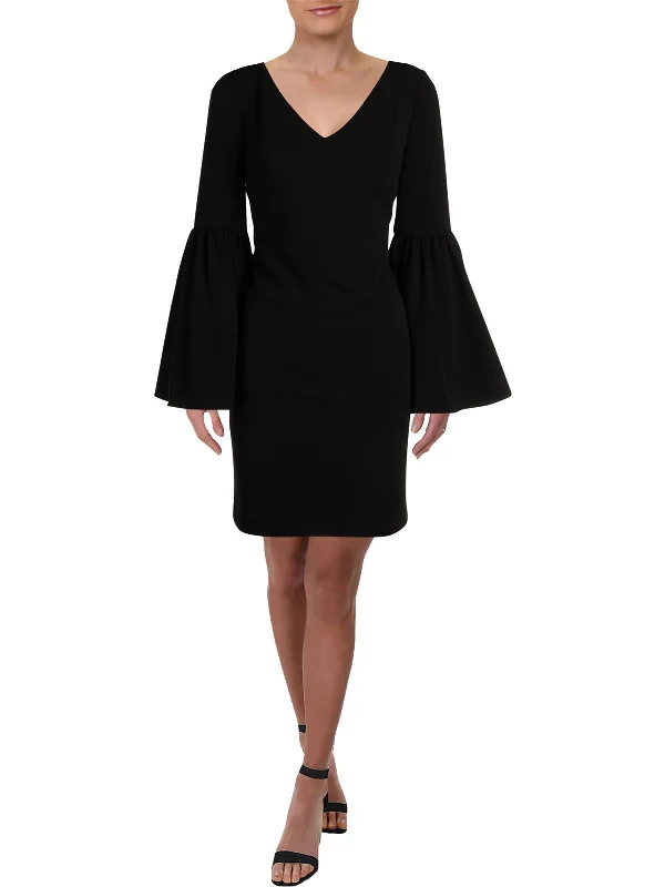 Sustainable Fashion Clothing For Women Janae Womens Bell Sleeve V-Neck Cocktail Dress