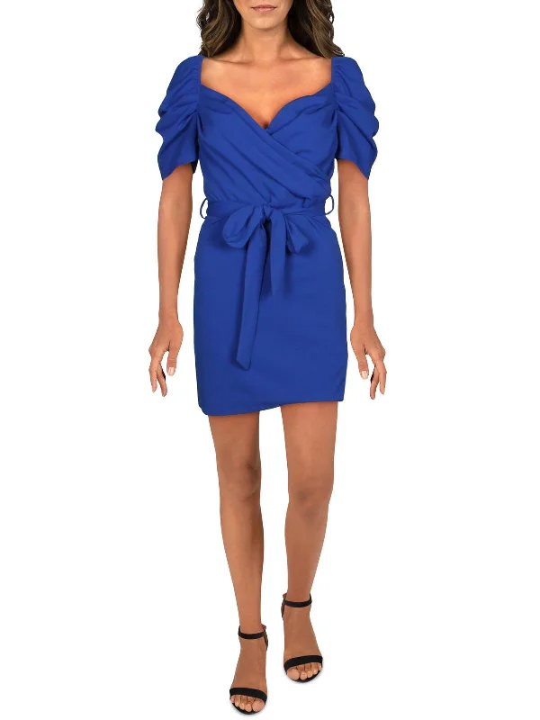 Chic Women's Garments Womens Short Puff Sleeve Cocktail Dress