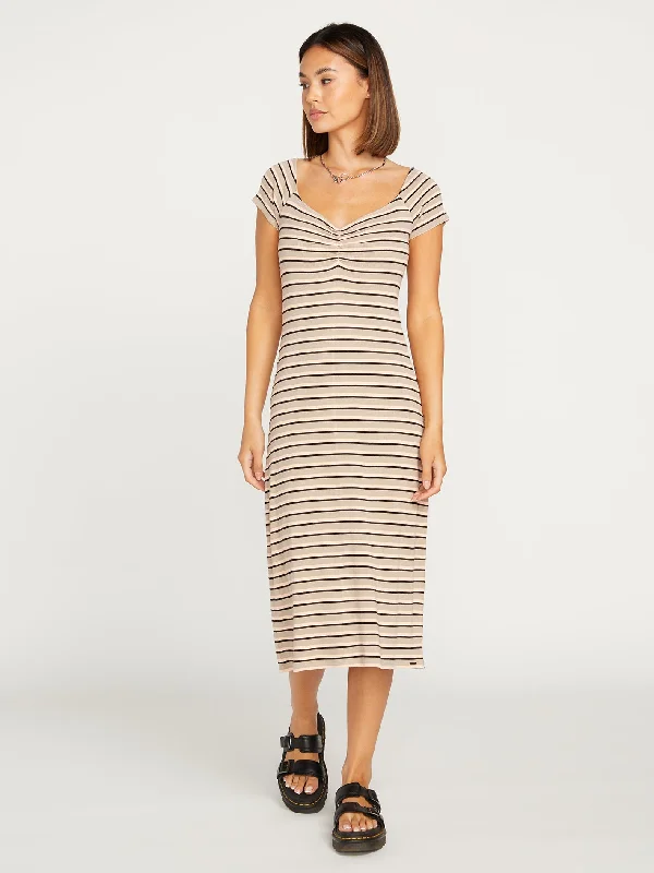 Minimalist Style All Booed Up Dress - Taupe