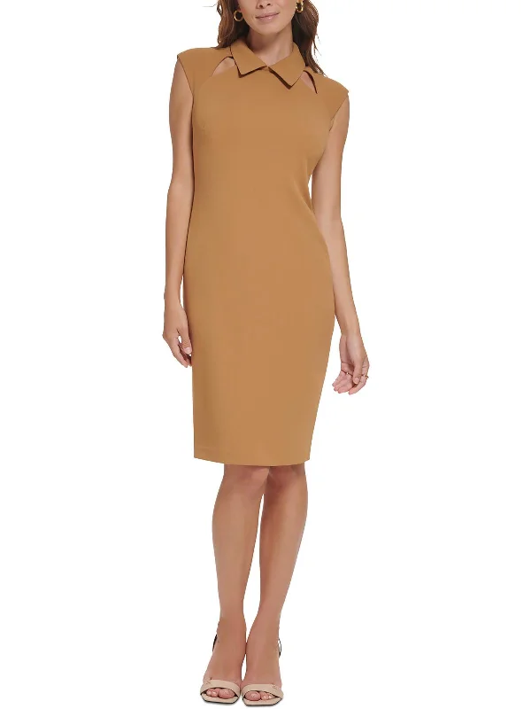 Stylish Women's Garments Womens Cut Out Collared Sheath Dress