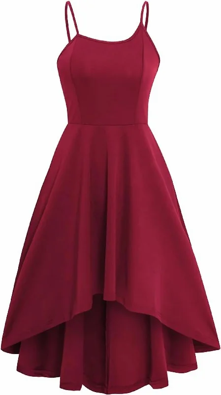 Women's Athletic Outfit Aubree Hi-Low Dress In Wine