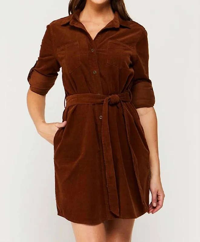 Women's Fashionable Clothing Sets Delilah Dress In Brown