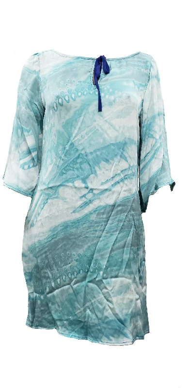 Weekend Sale Women's Printed Silk Dress In Tl21