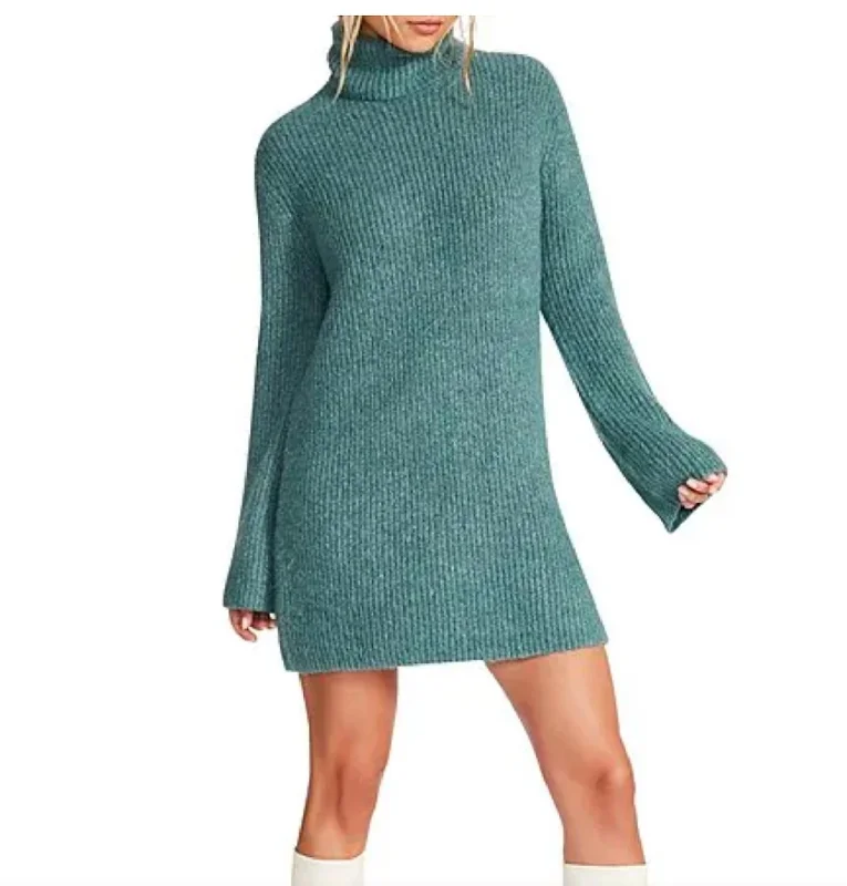 Women's Vintage-Inspired Outfit Abbie Sweater Dress In Foliage Green