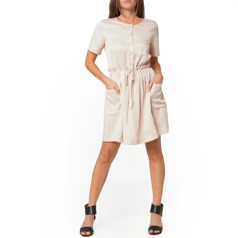 Best Boutiques Online Women's Short Sleeve Utility Dress in Sand