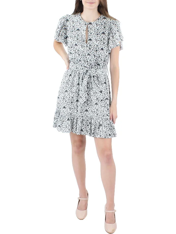 Athleisure Wear Womens Printed Mini Fit & Flare Dress