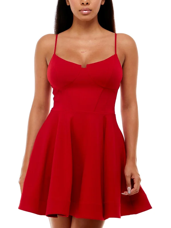 Women Online Clothing Boutiques Juniors Womens Sweetheart Neck Mini Fit & Flare Dress