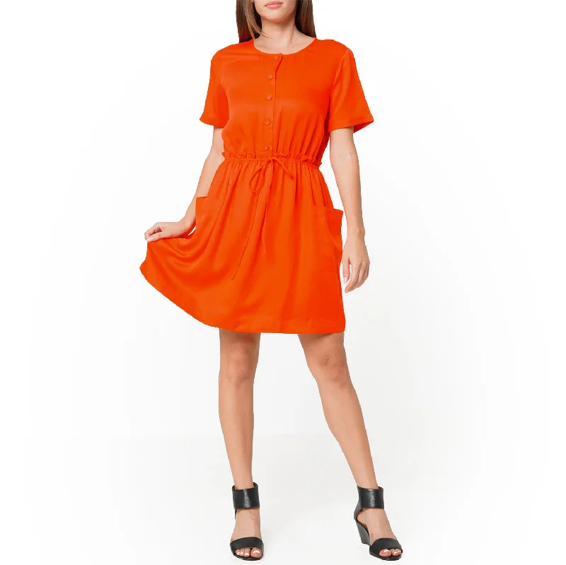 Trendy Outfits For Ladies Women's Short Sleeve Utility Dress in Poppy