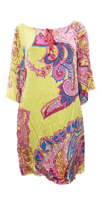 Clothing Sales Women's Printed Silk Dress In Tl10