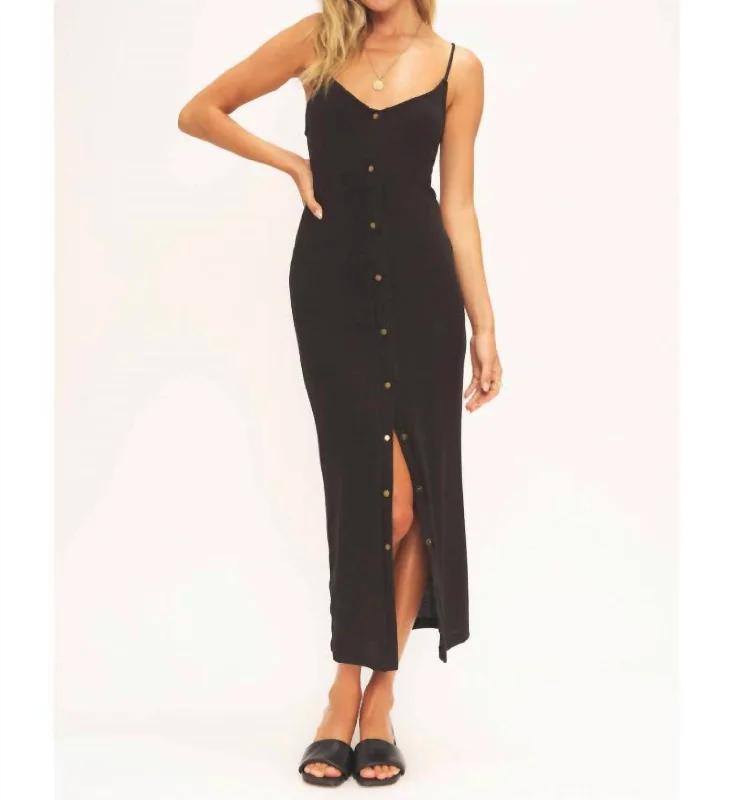 Women's Trendy Outfits Lucia Snap Front Tank Dress In Black