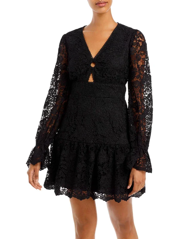 Stylish Women's Clothing Womens Lace Mini Fit & Flare Dress